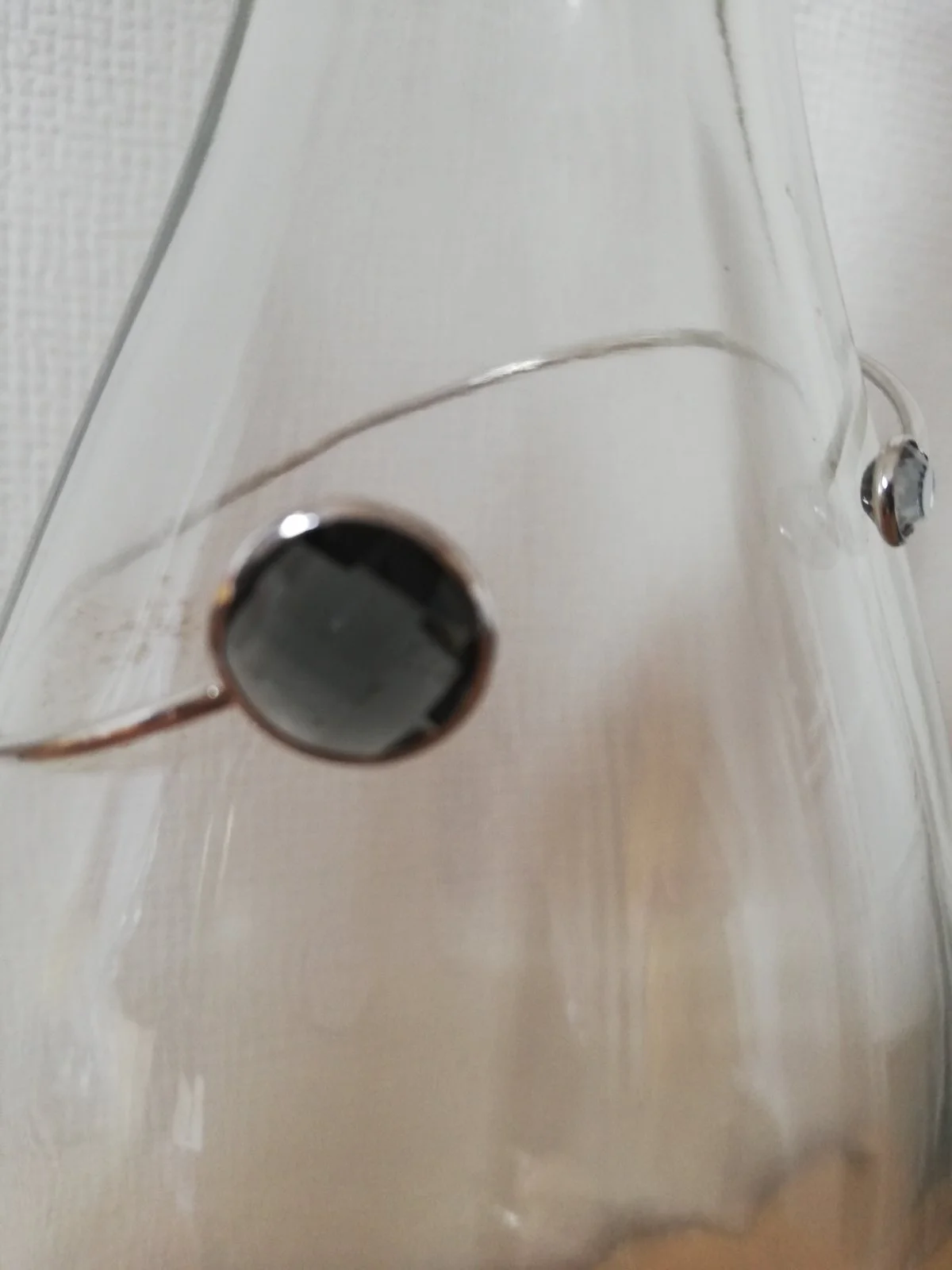 Armband bangle antraciet rond