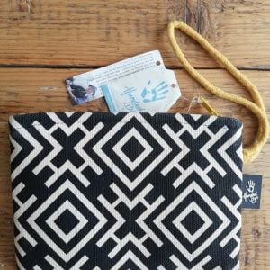 Tas africanos zwart/wit met geel