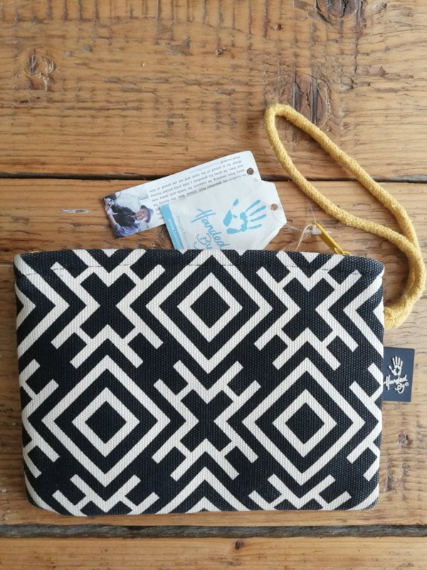 Tas africanos zwart/wit met geel