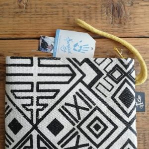 Tas Africanos wit/zwart met geel