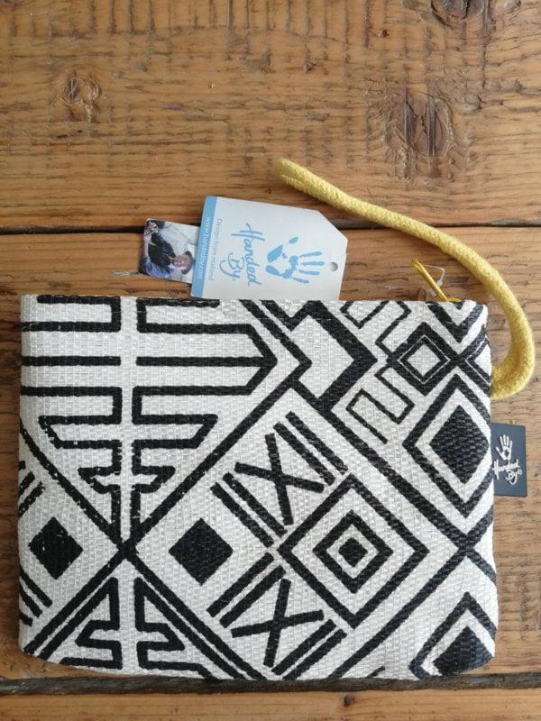 Tas Africanos wit/zwart met geel