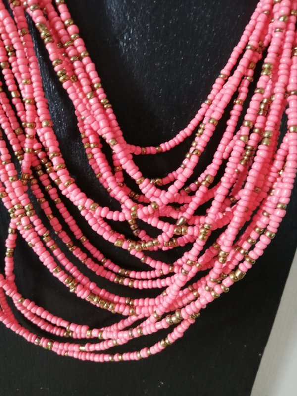 Ketting kraal zalm 22 laag