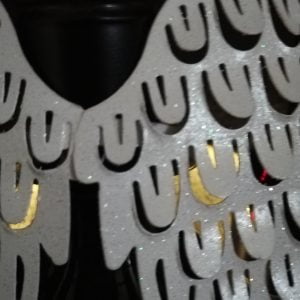 Flesdecoratie vleugels wit