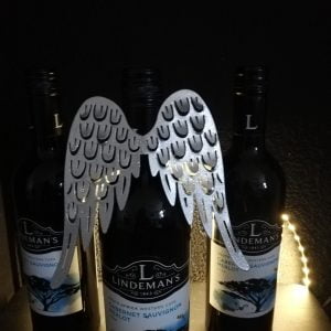 Flesdecoratie vleugels zilver