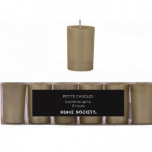 Kaars in glas goud 6 stuks hoogte 5cm