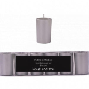 Kaars in glas zilver 6 stuks hoogte 5cm