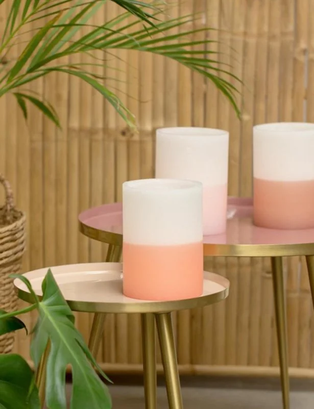 Rustik Lys windlicht wit roze