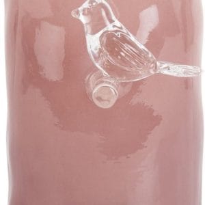 Vaas-bird-on-branch-roze