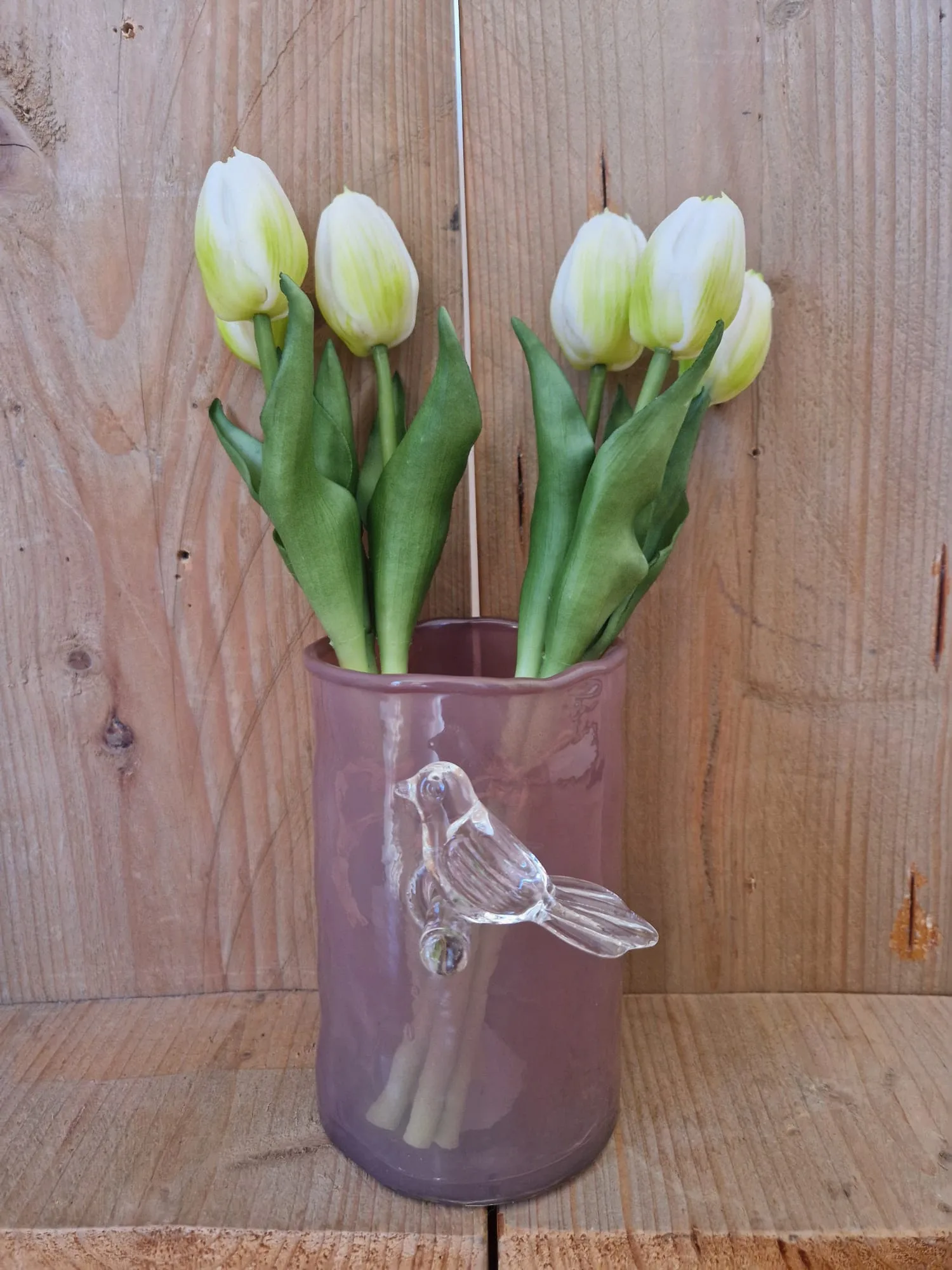 Zijden tulpen x3 wit