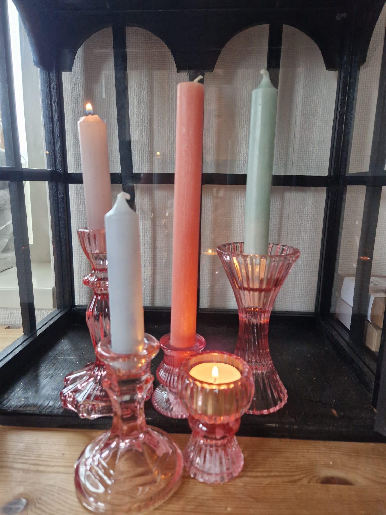 kandelaar-facet-glas-roze