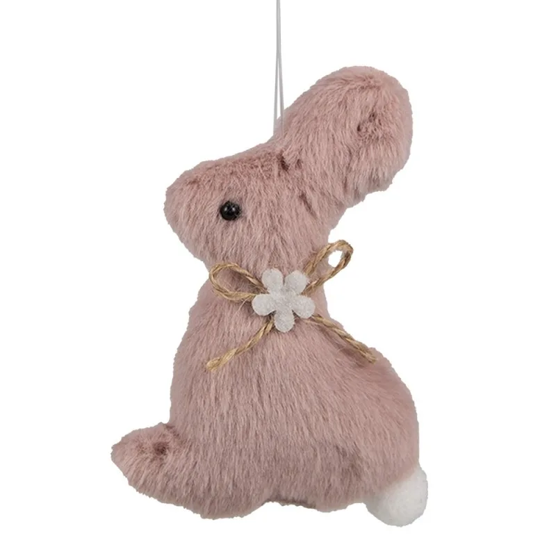 Paashanger zittend konijn fluffy roze